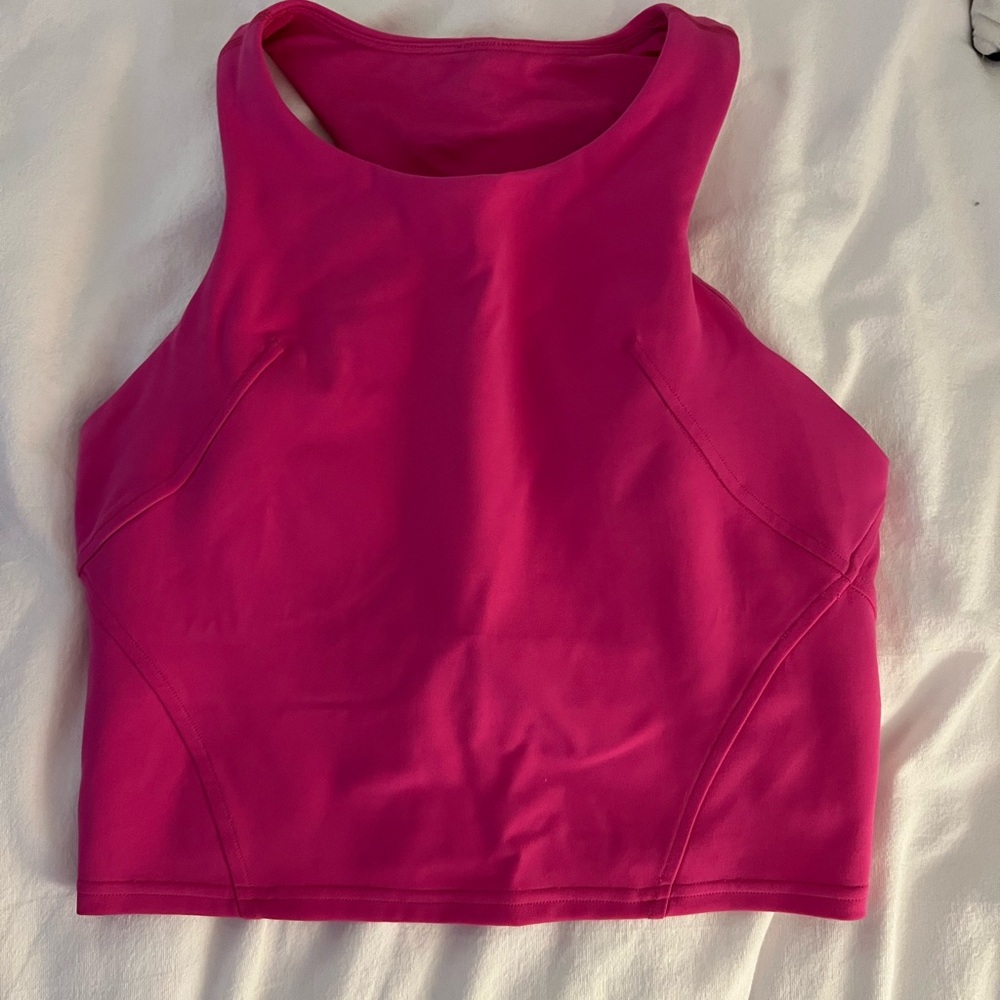 Lululemon Athletica Pink Fitted Crop Tank Top